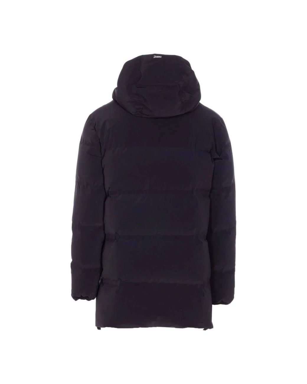 Herno Jassen ,Zwart ,Zwarte Gewatteerde Jas Met Capuchon in het Blue voor heren