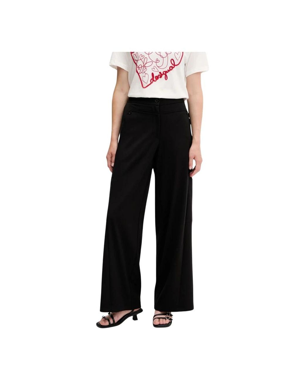 Desigual Wijde Broek in het Black