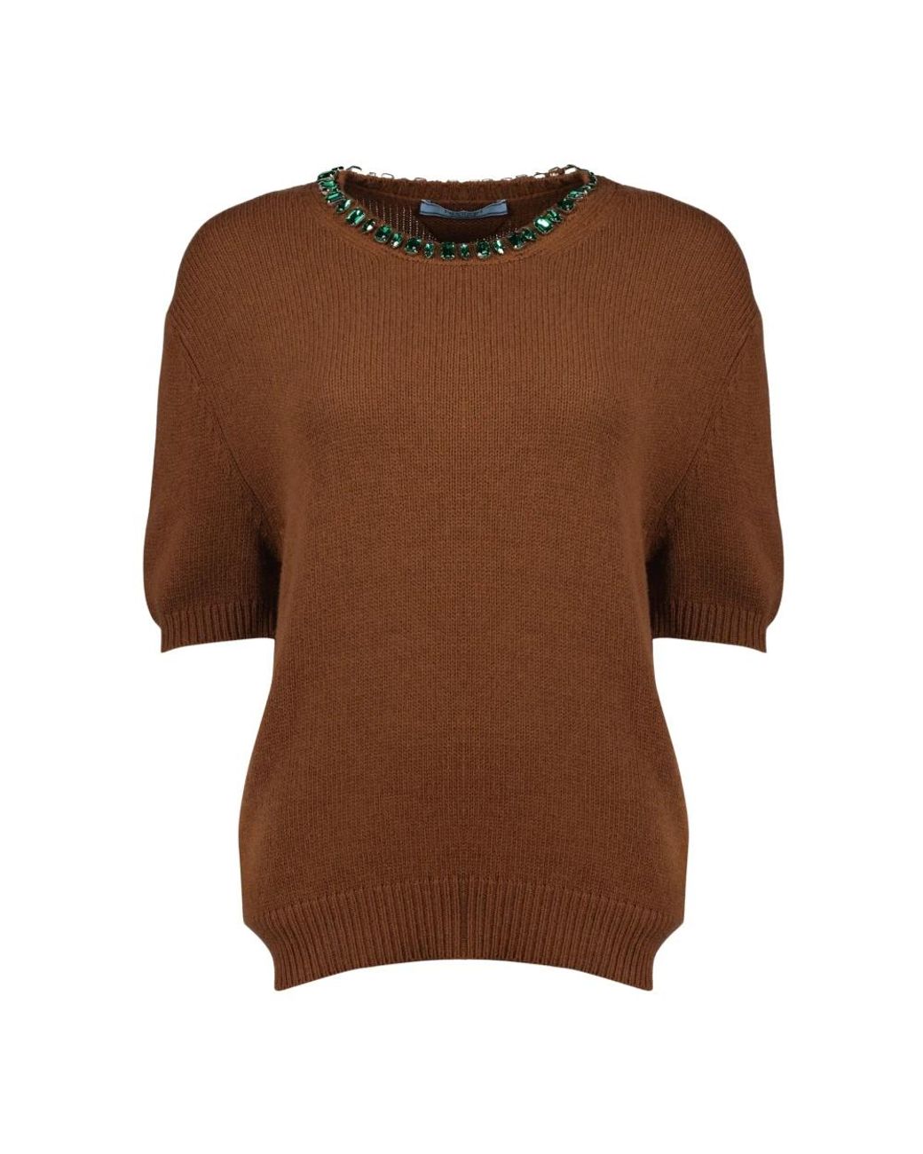 Prada Brown Rundhals-Strickware