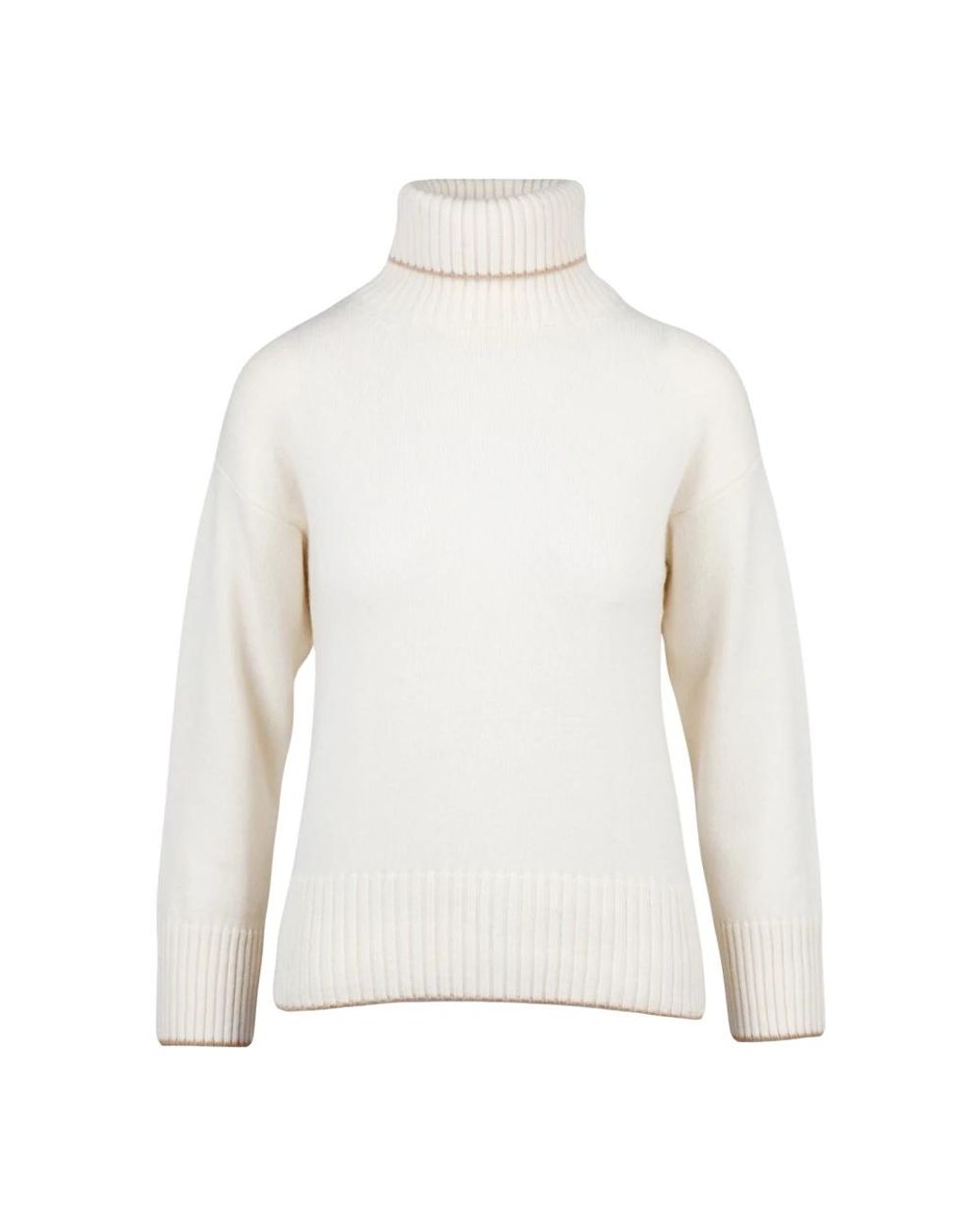 Eleventy White Turtlenecks