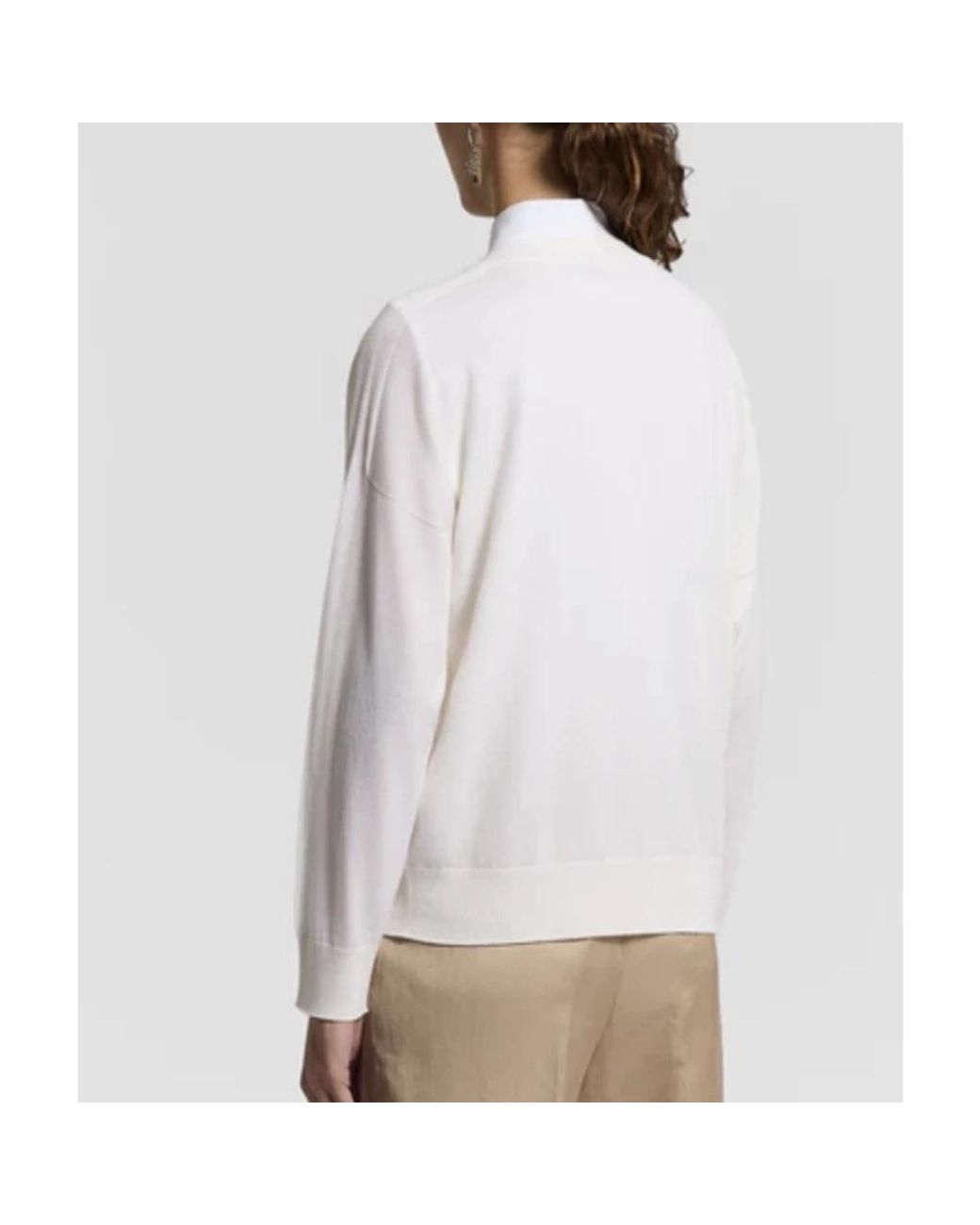 Peserico White V-Neck Knitwear