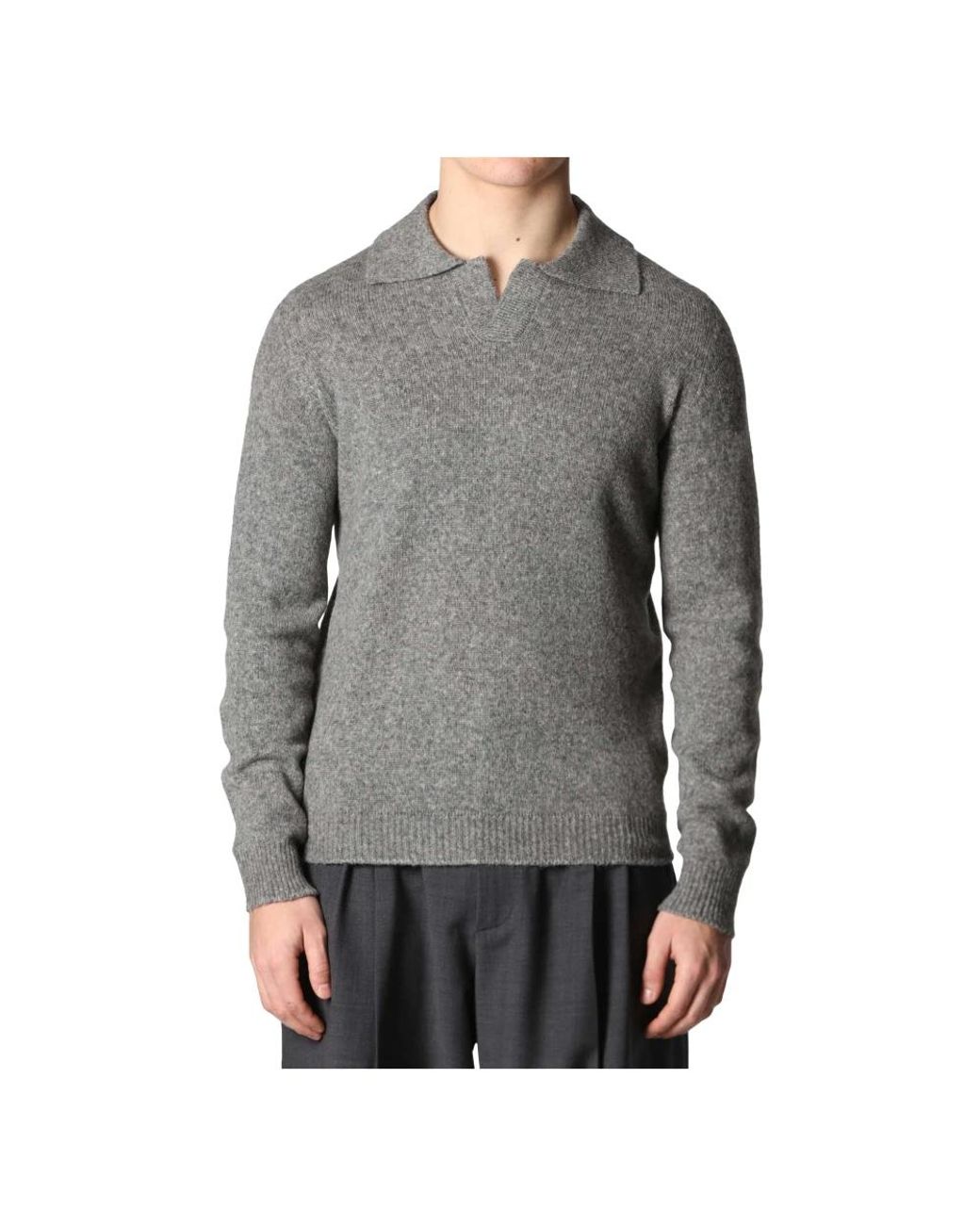Roberto Collina Gray Polo Shirts for men