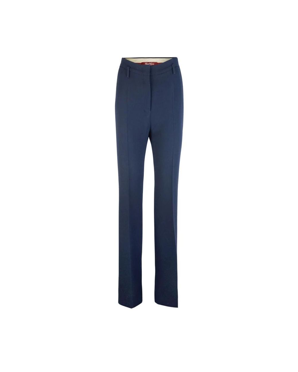 Max Mara Broeken ,Blauw ,Polyester Blauwe Broek Triacetaat Polyester Samenstelling in het Blue