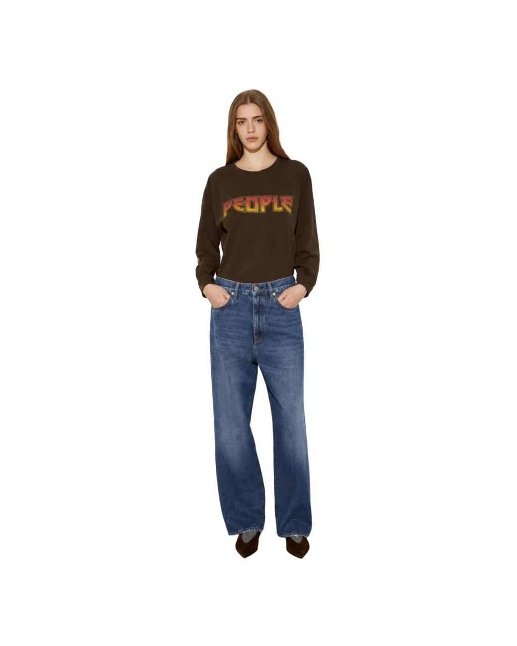 People Blue Wide Jeans