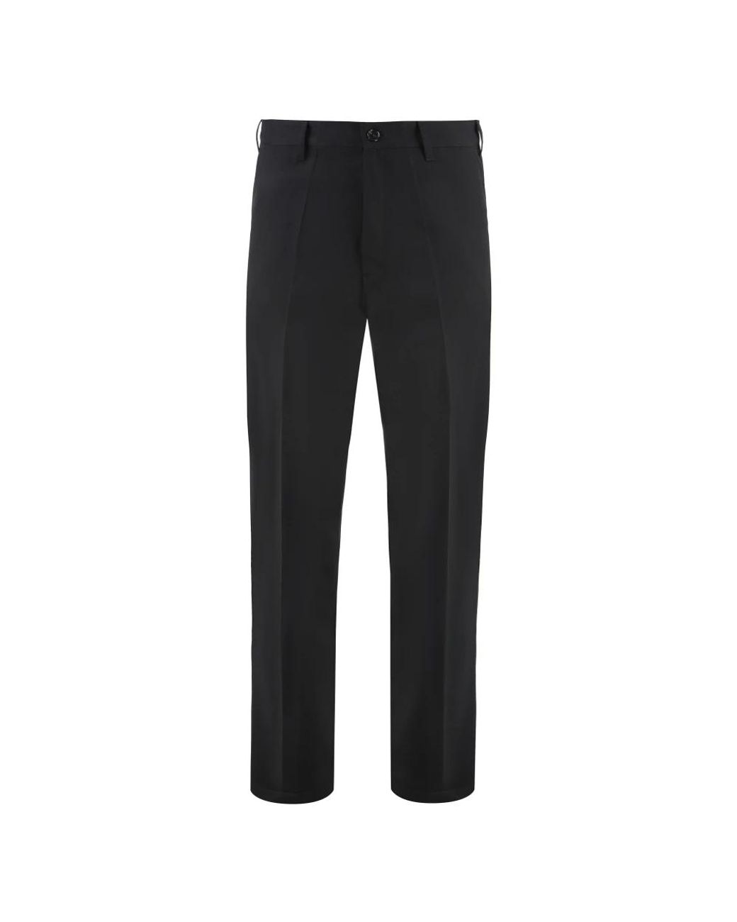 Prada Klassieke Virgin Wool Broek in het Black voor heren
