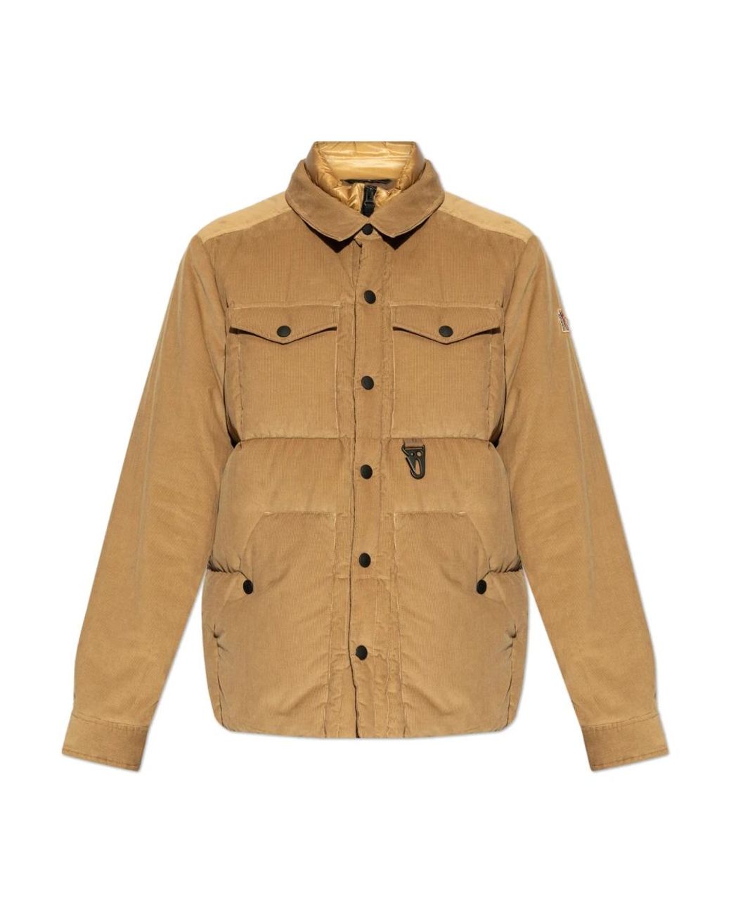 Moncler Lech Corduroy Down Jacket in het Natural voor heren