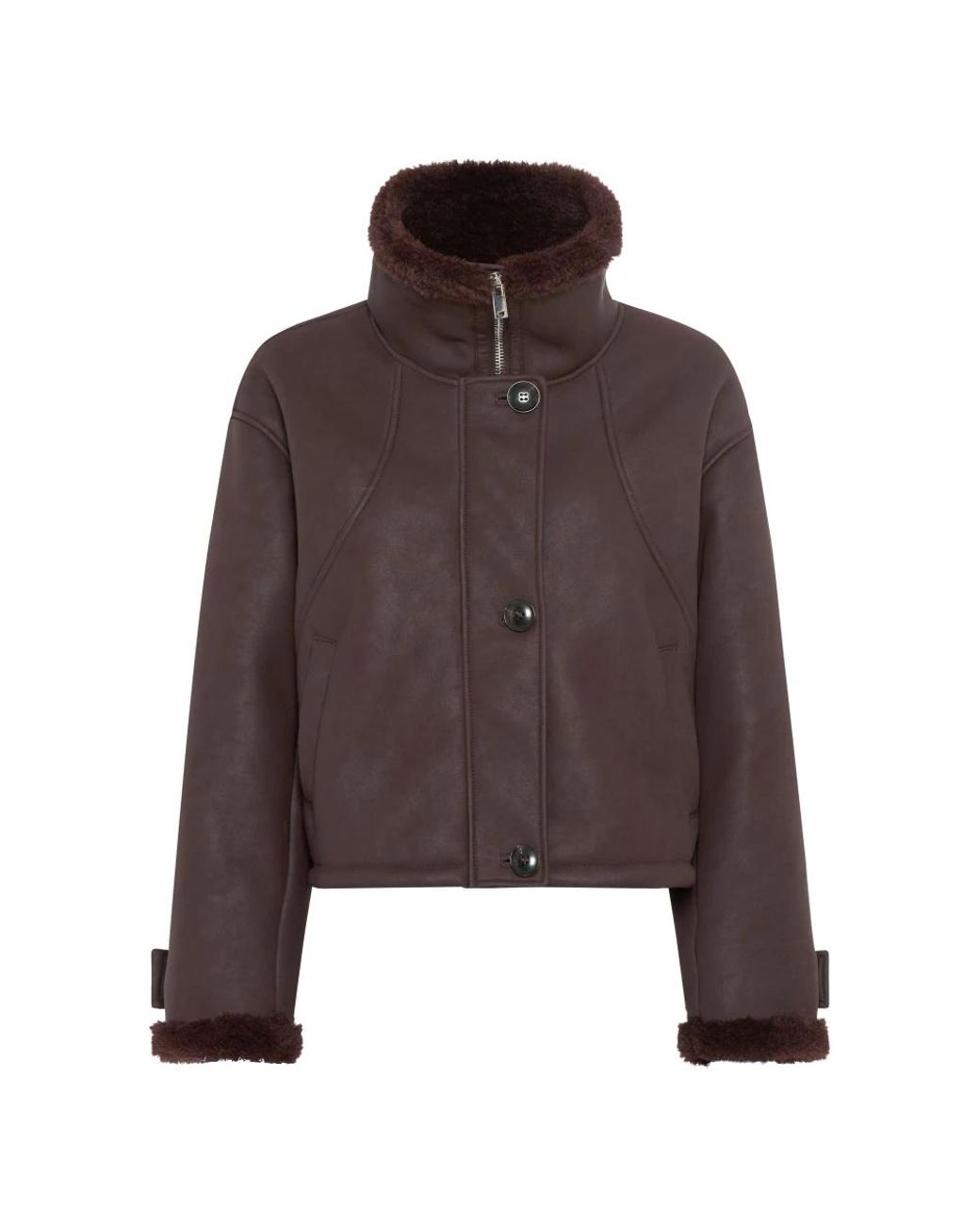 Fuchs & Schmitt Jacke Webpelz, Leistentaschen in het Brown