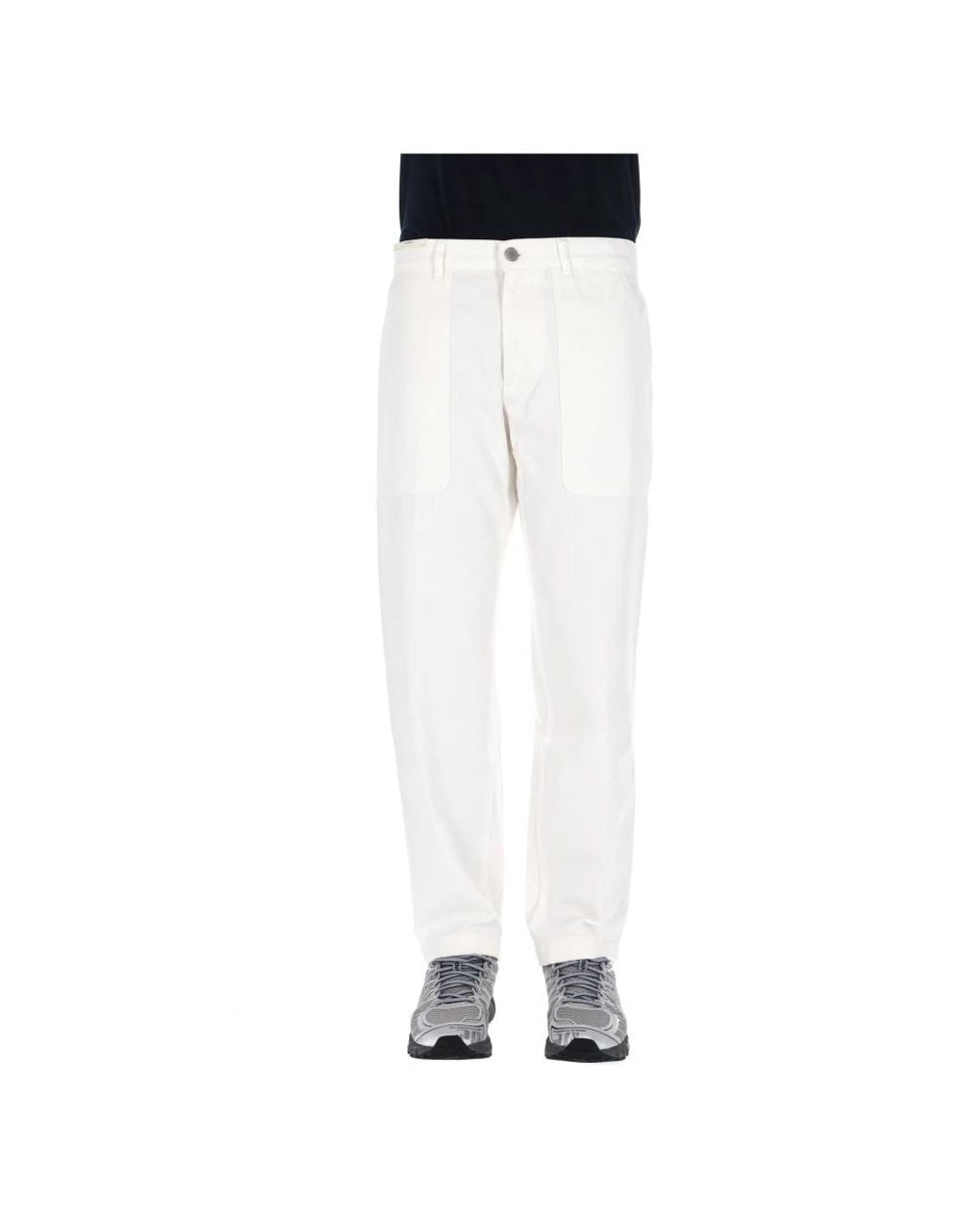 PT Torino White Straight Jeans for men