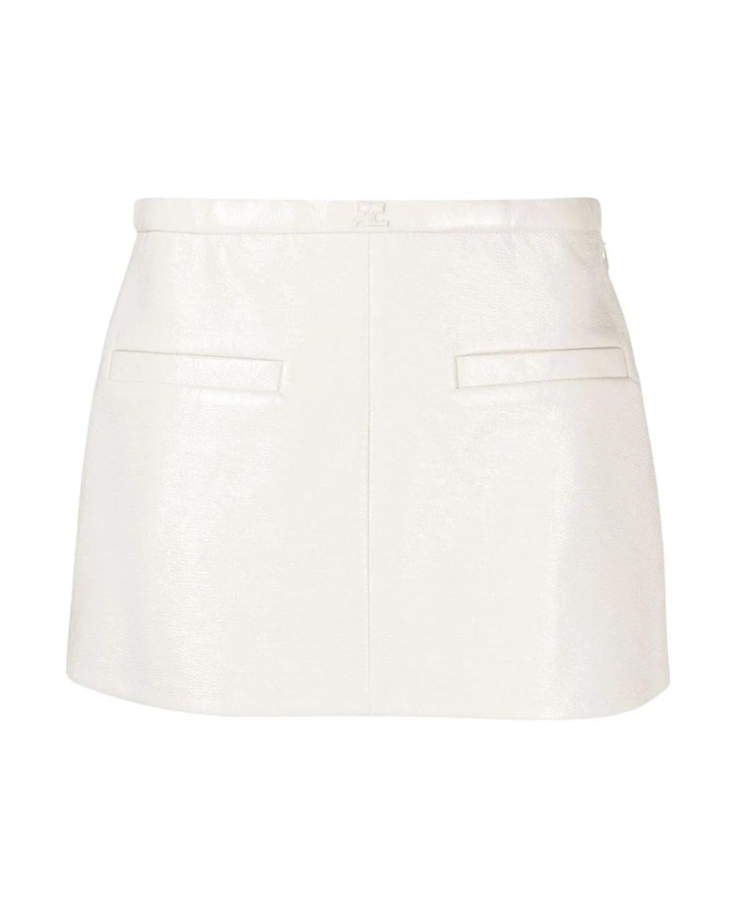 Courreges Rokken ,Wit ,Leer Heritage A-Lijn Vinyl Mini Rok in het White