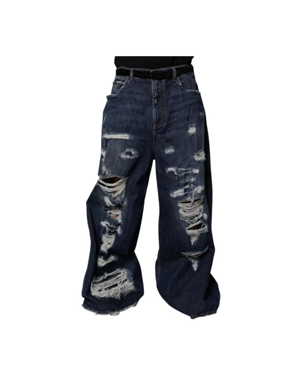 Dolce & Gabbana Blue Wide Jeans for men