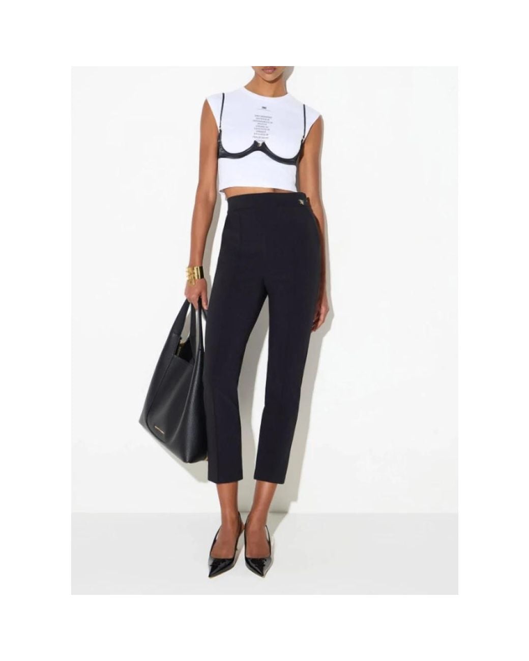 Elisabetta Franchi Blue Cropped Trousers