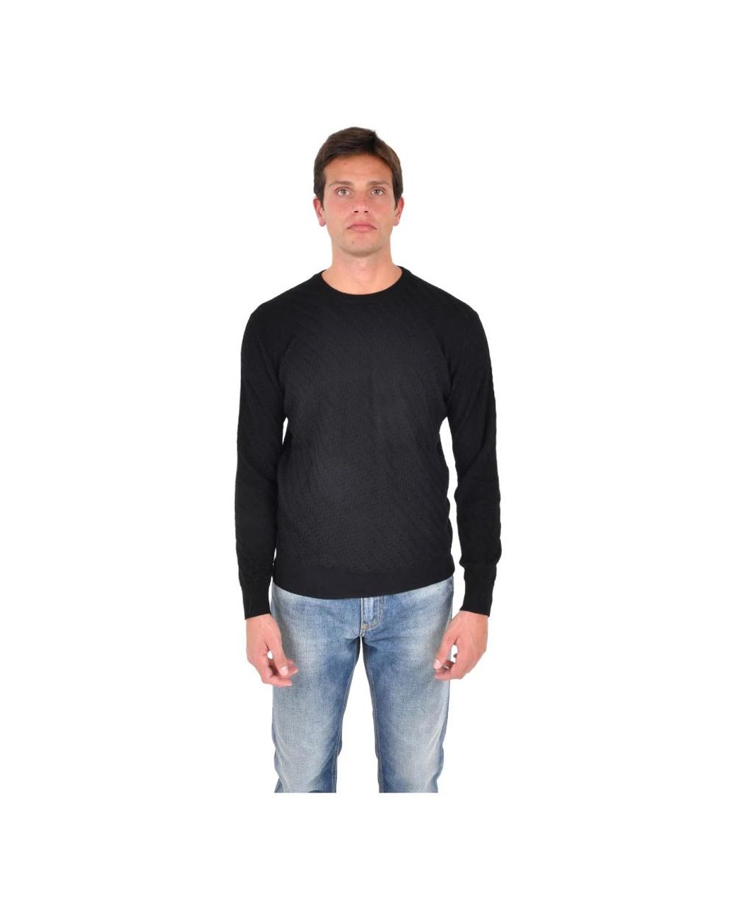 Low Brand Black Round-Neck Knitwear for men