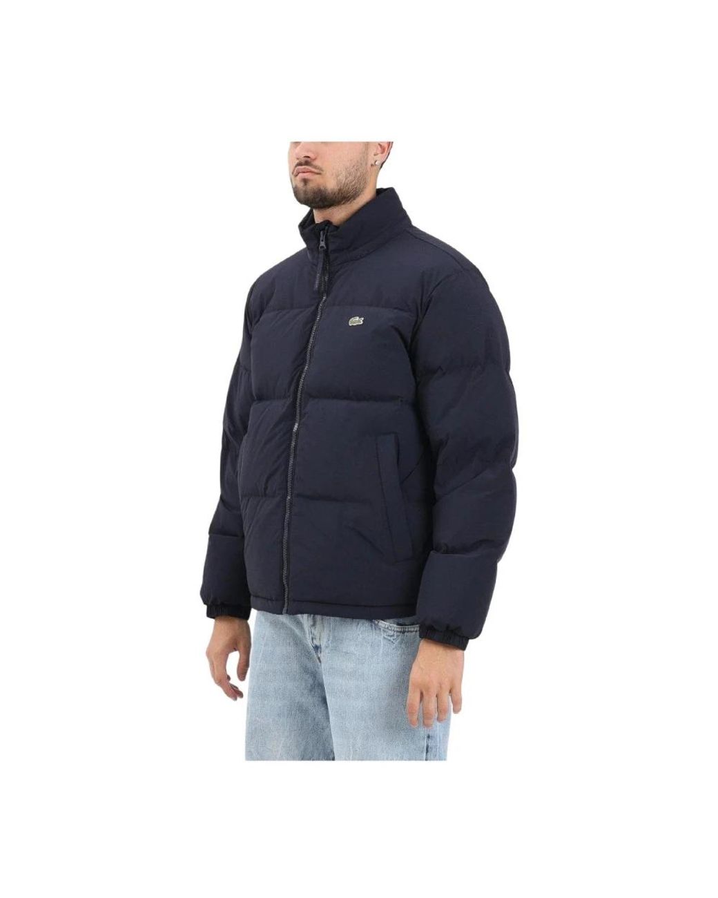 Lacoste Jassen ,Blauw ,Leer Blouson Jacket in het Blue voor heren