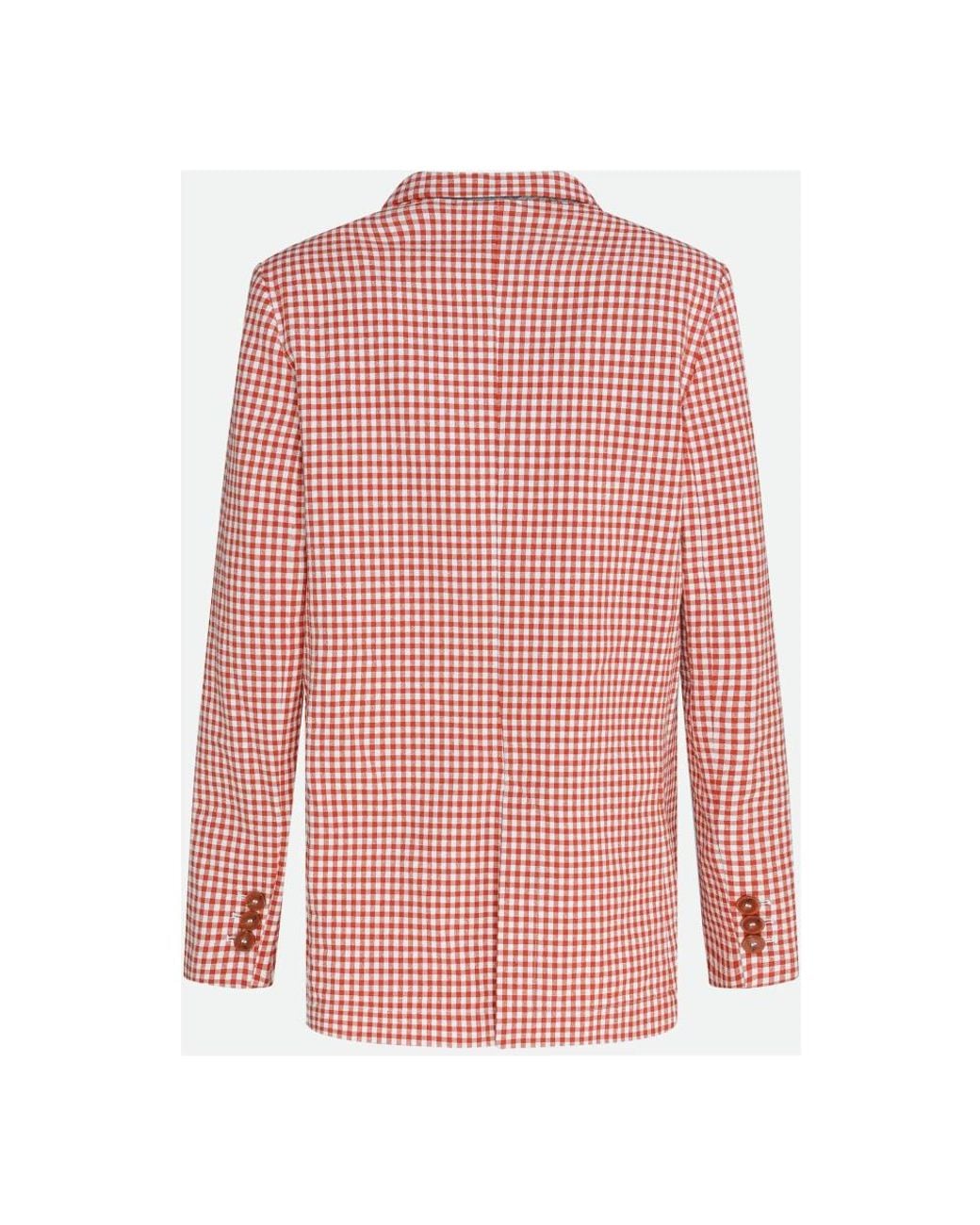 Alysi Jassen ,Roze ,Geruite Baksteen Rode Blazer in het Pink