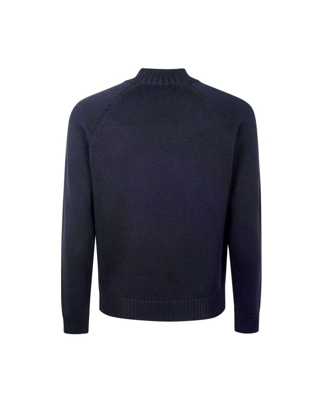 Zanone Blue Round-Neck Knitwear for men