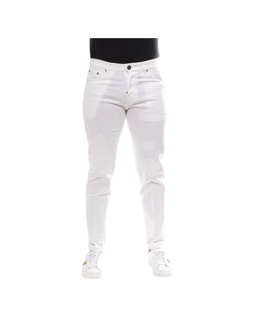 PT Torino White Slim-Fit Jeans for men
