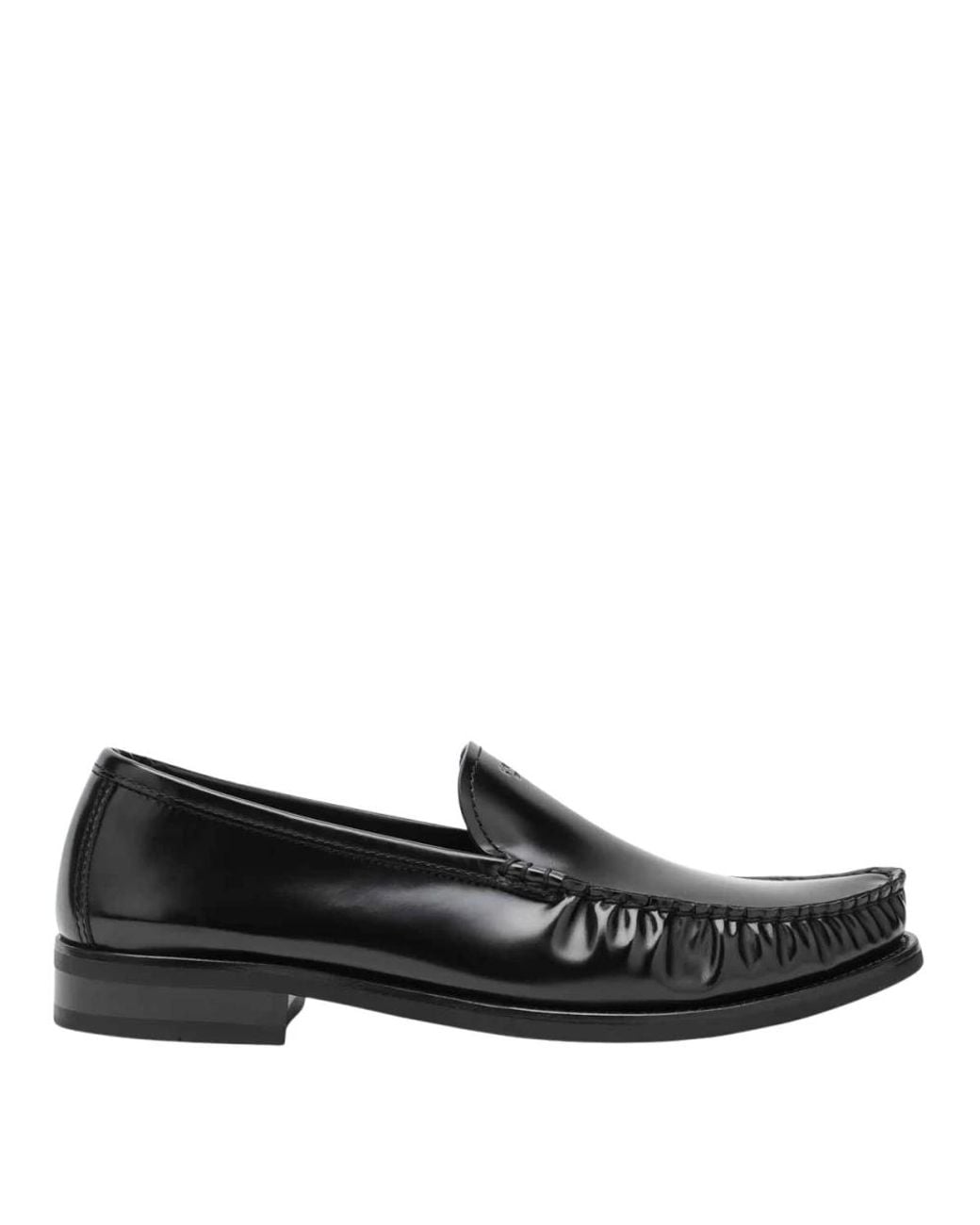 Prada Black Brushed Leather Loafers for men