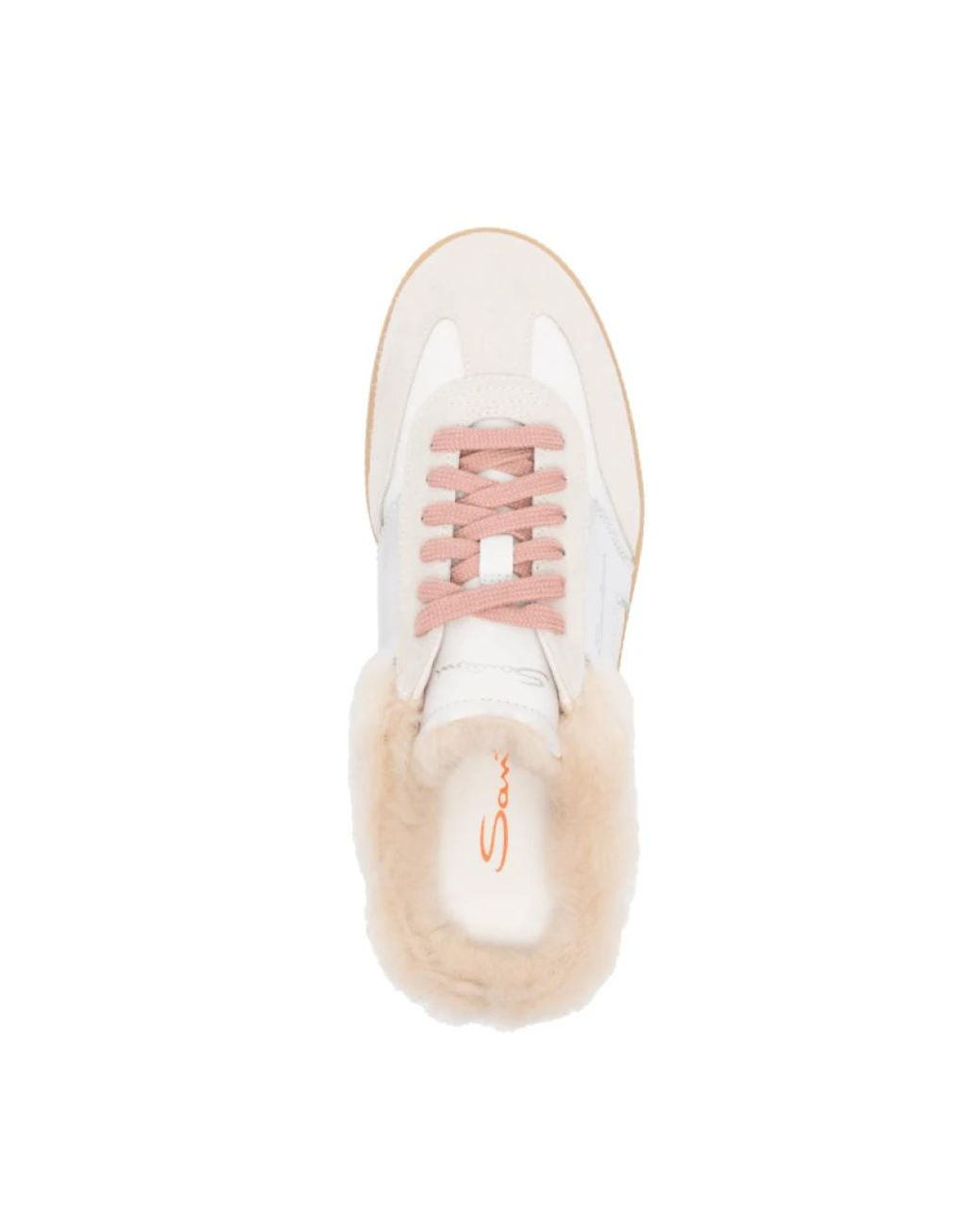 Santoni White Panelled Slippers