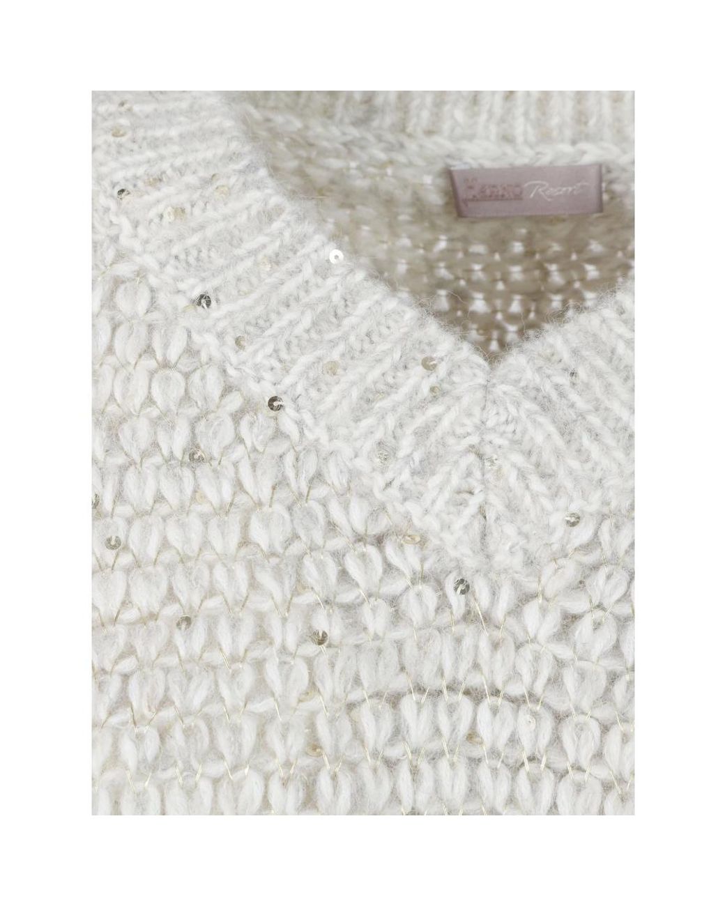 Herno White V-Neck Knitwear