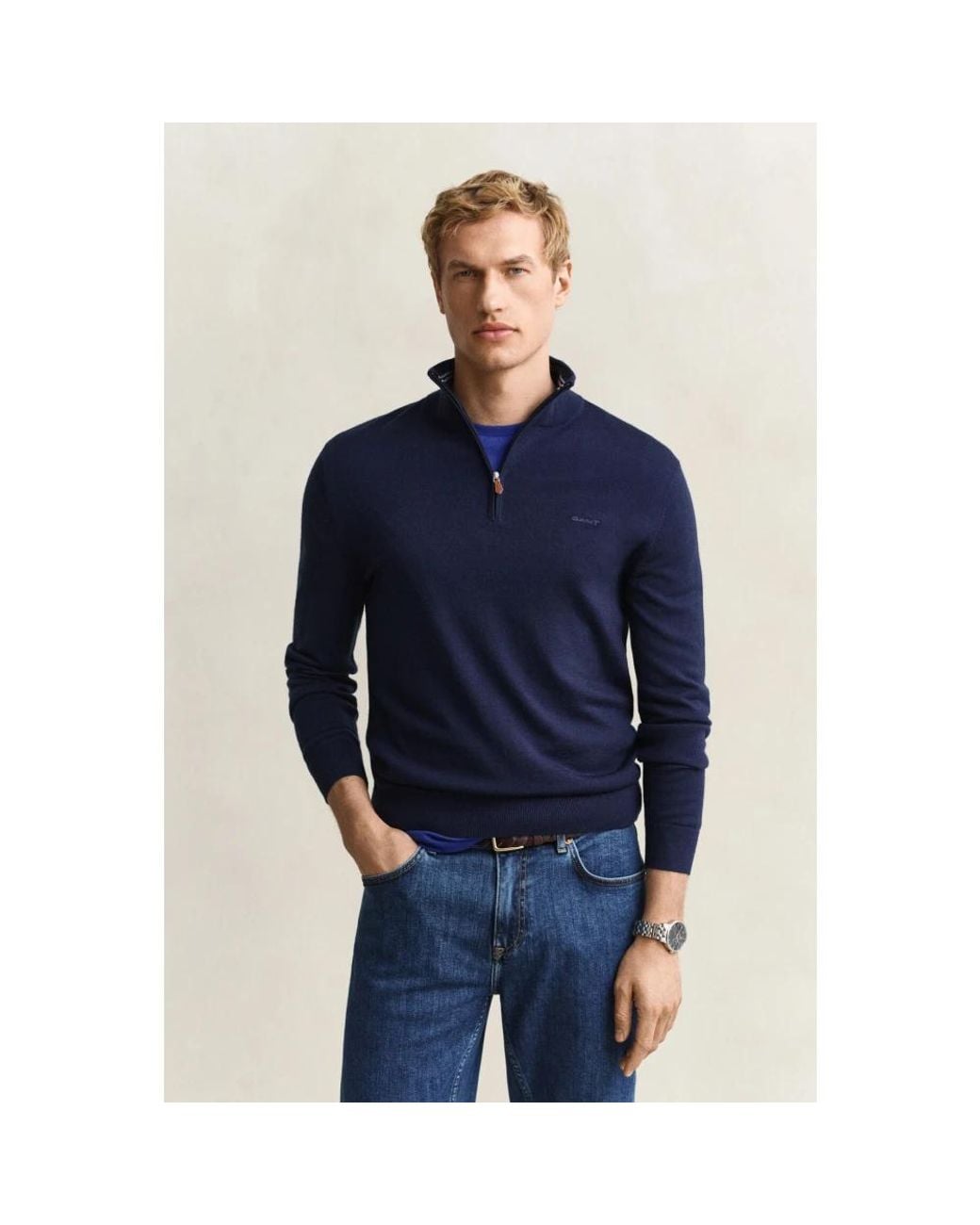Gant Rollkragenpullover in Blue für Herren