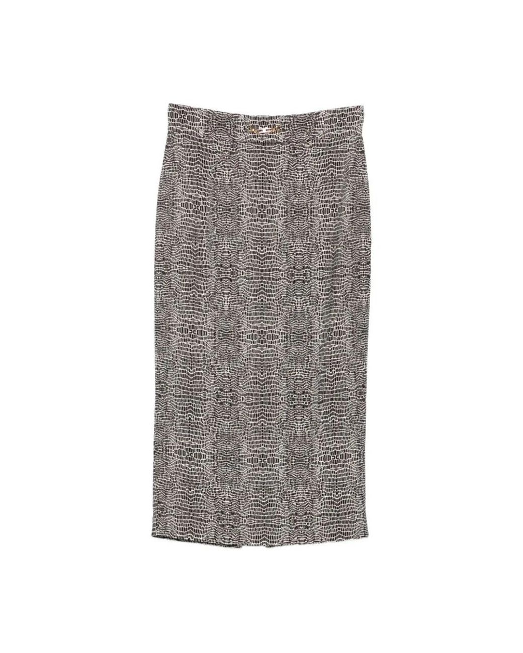 Elisabetta Franchi Gray Midi Skirts