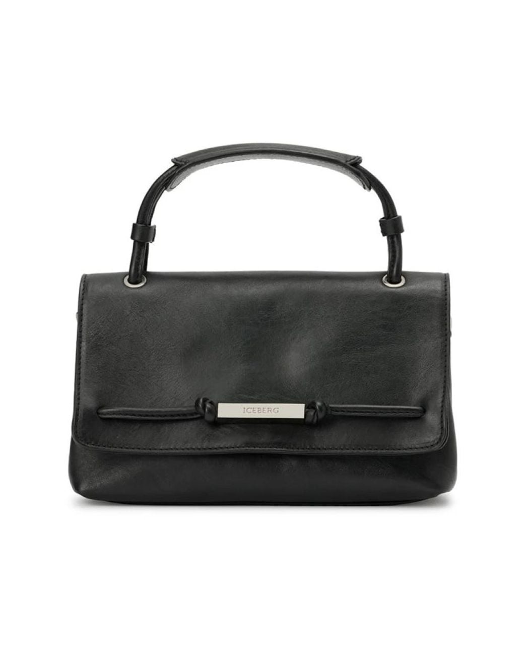 Iceberg Black Kompakte Dollaro-Ledertasche