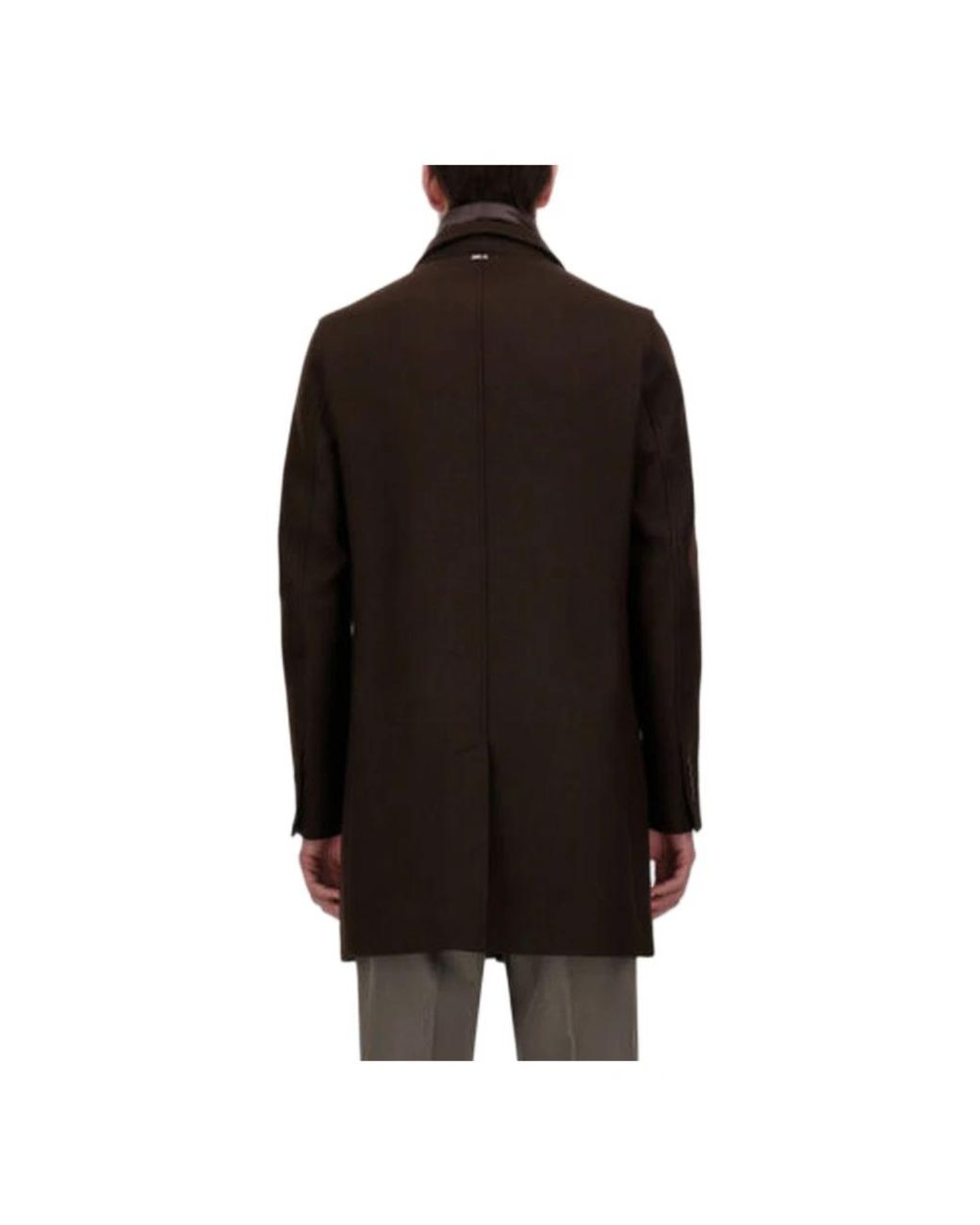 Single-Breasted Coats Herno de hombre de color Black
