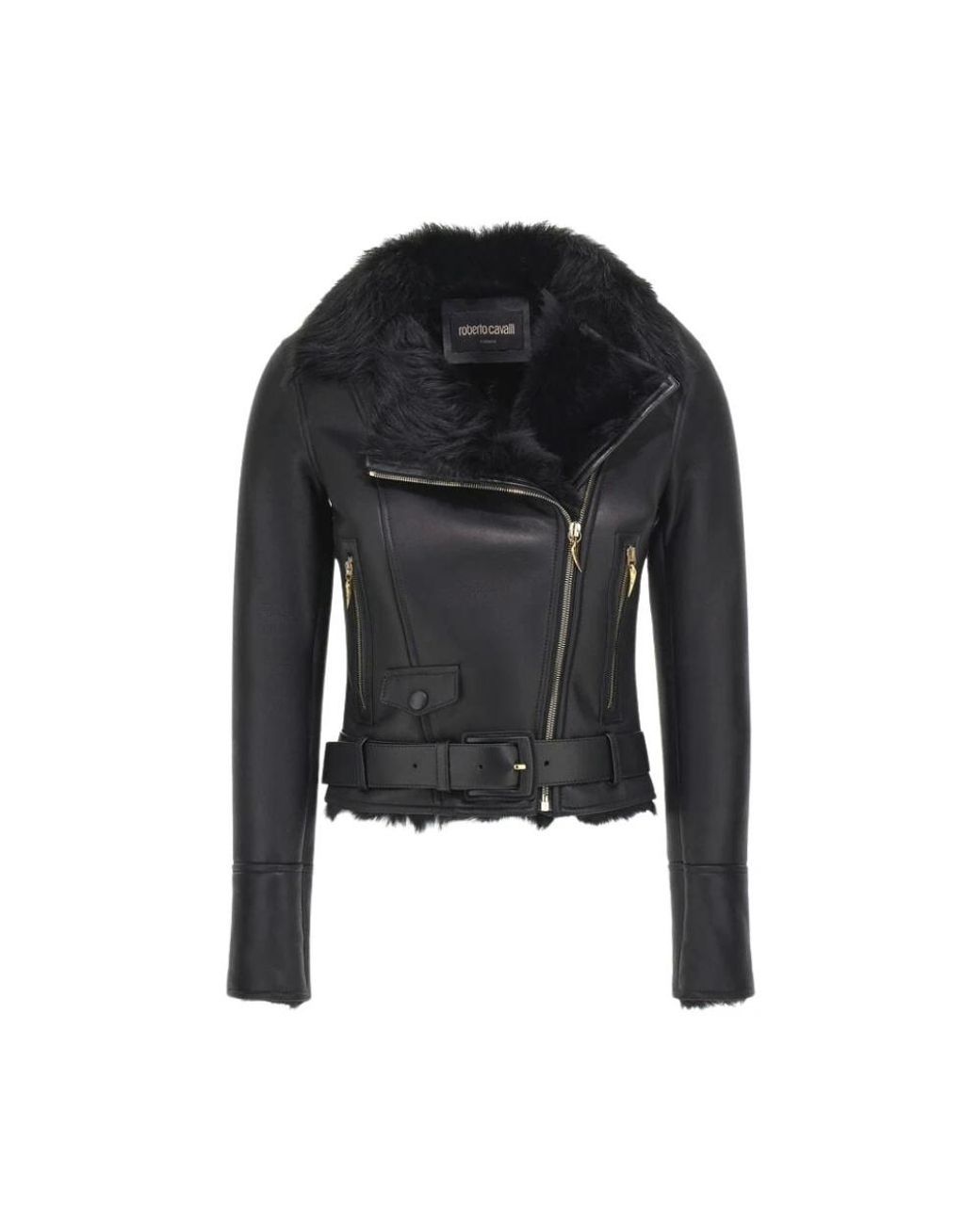 Roberto Cavalli Black Leather Jackets
