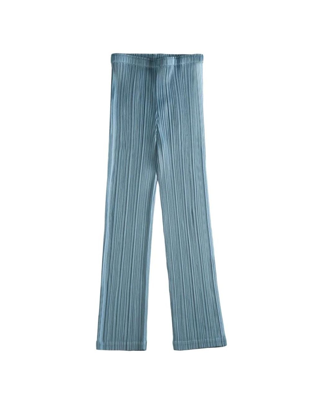 Issey Miyake Blue Straight Trousers