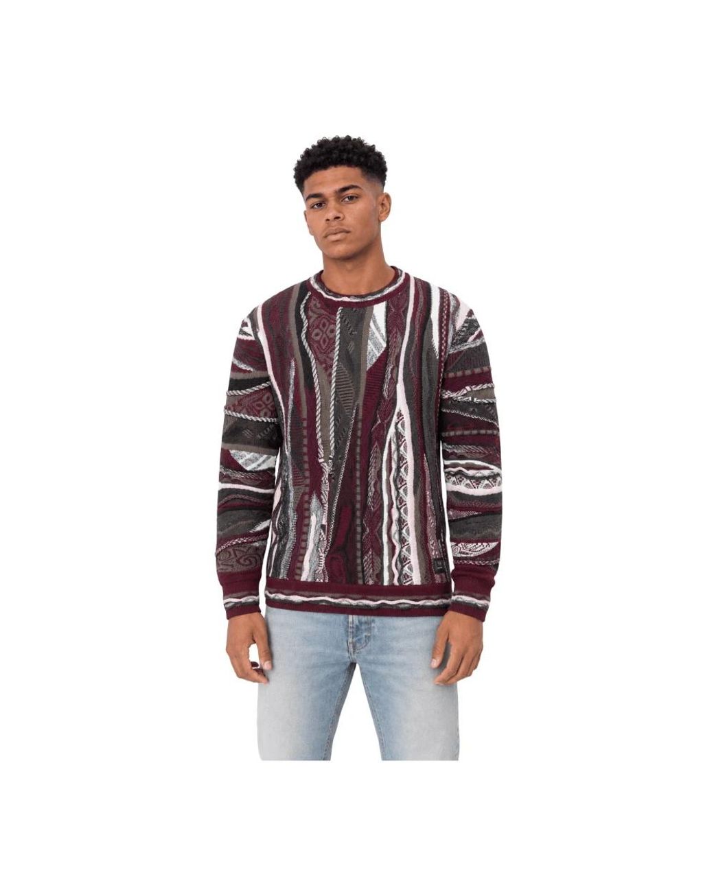 carlo colucci Red Round-Neck Knitwear for men