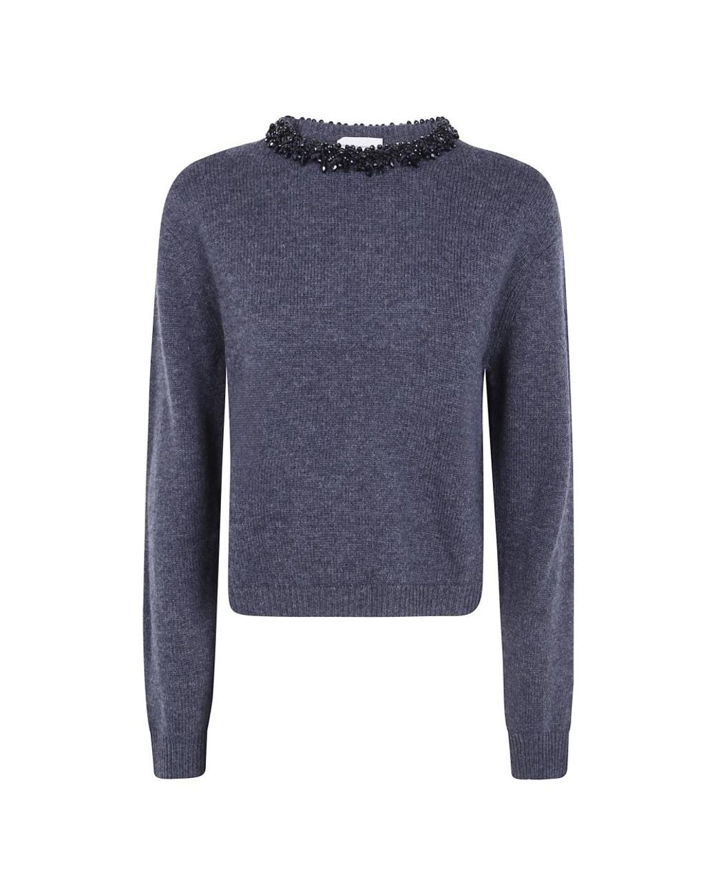 Semicouture Blue Round-Neck Knitwear