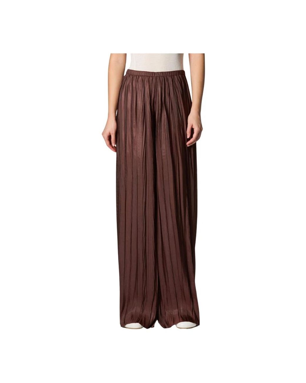 Roberto Collina Broeken ,Bruin ,Geplooide Broek in het Brown