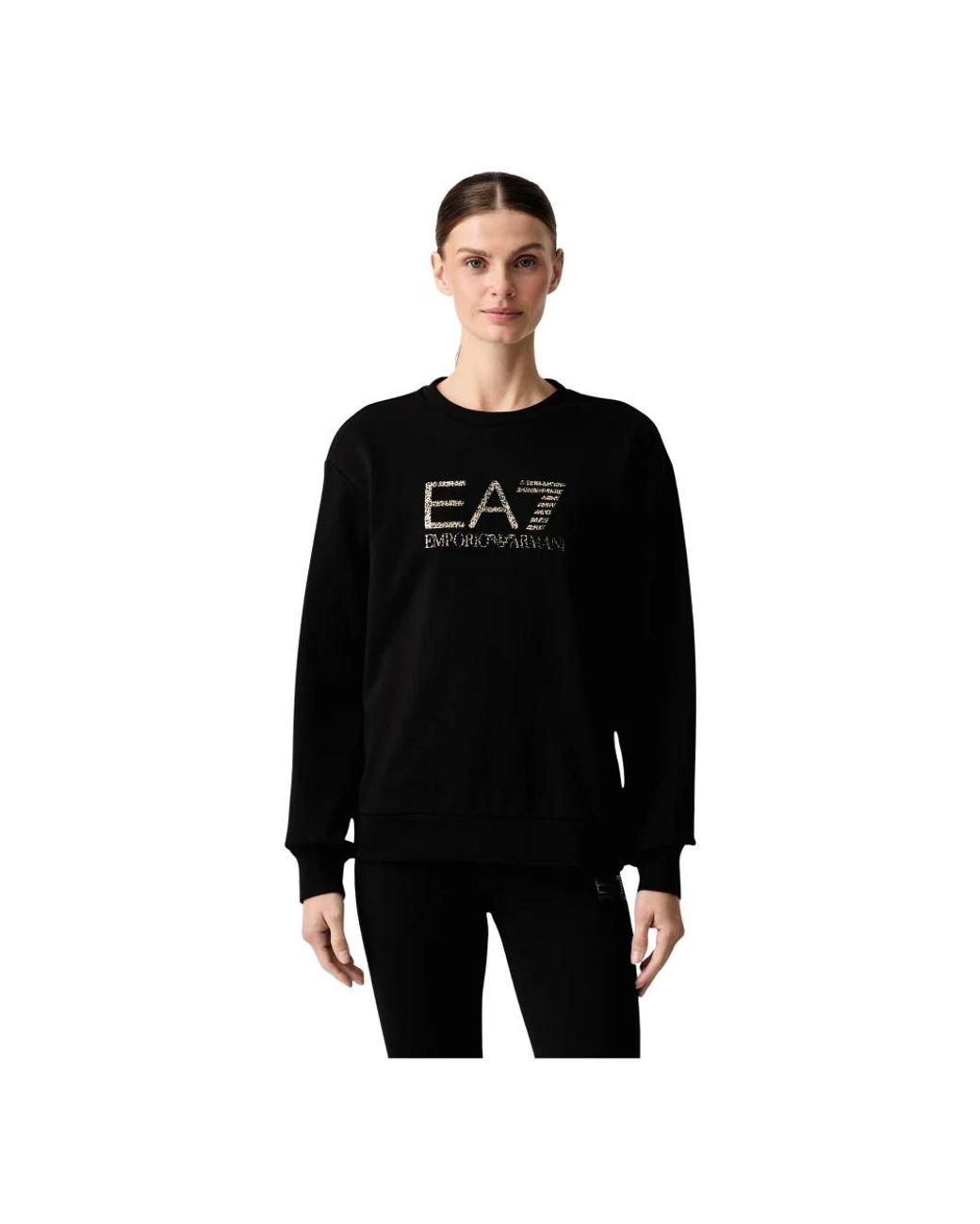 EA7 Logo Print Sweatshirt in het Black