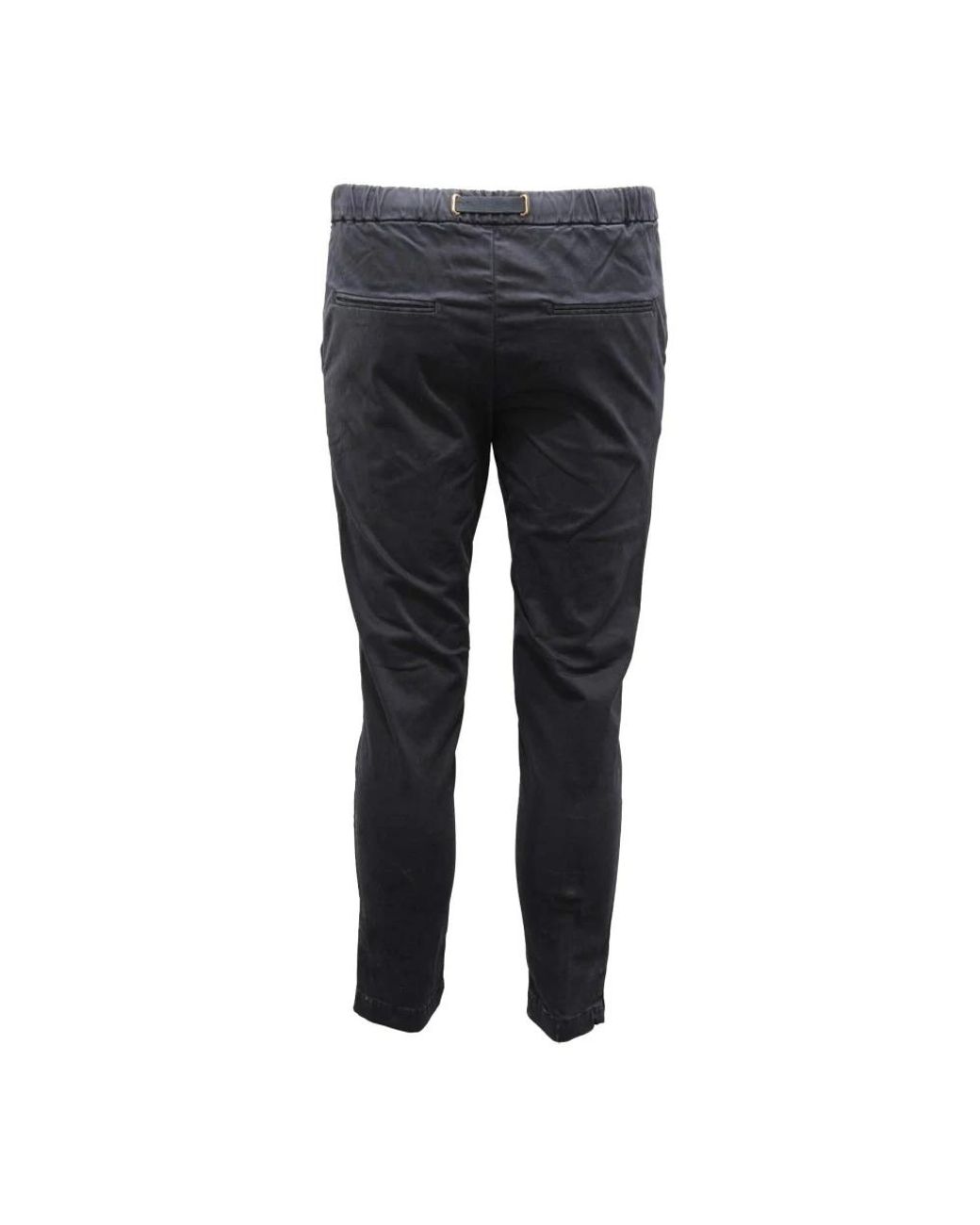 White Sand Black Slim-Fit Trousers