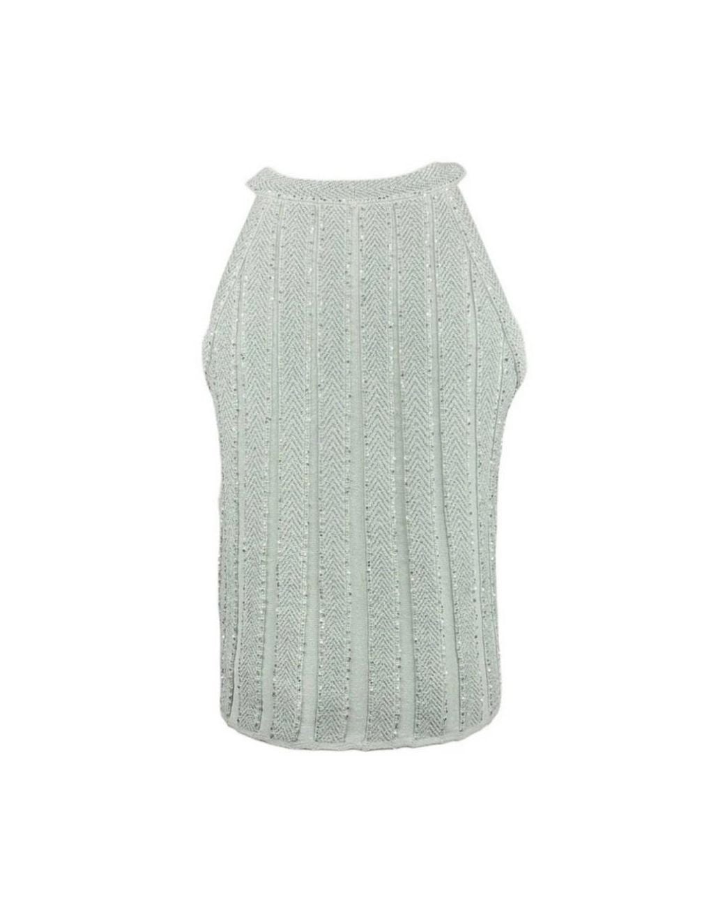 D.exterior Green Sleeveless Tops