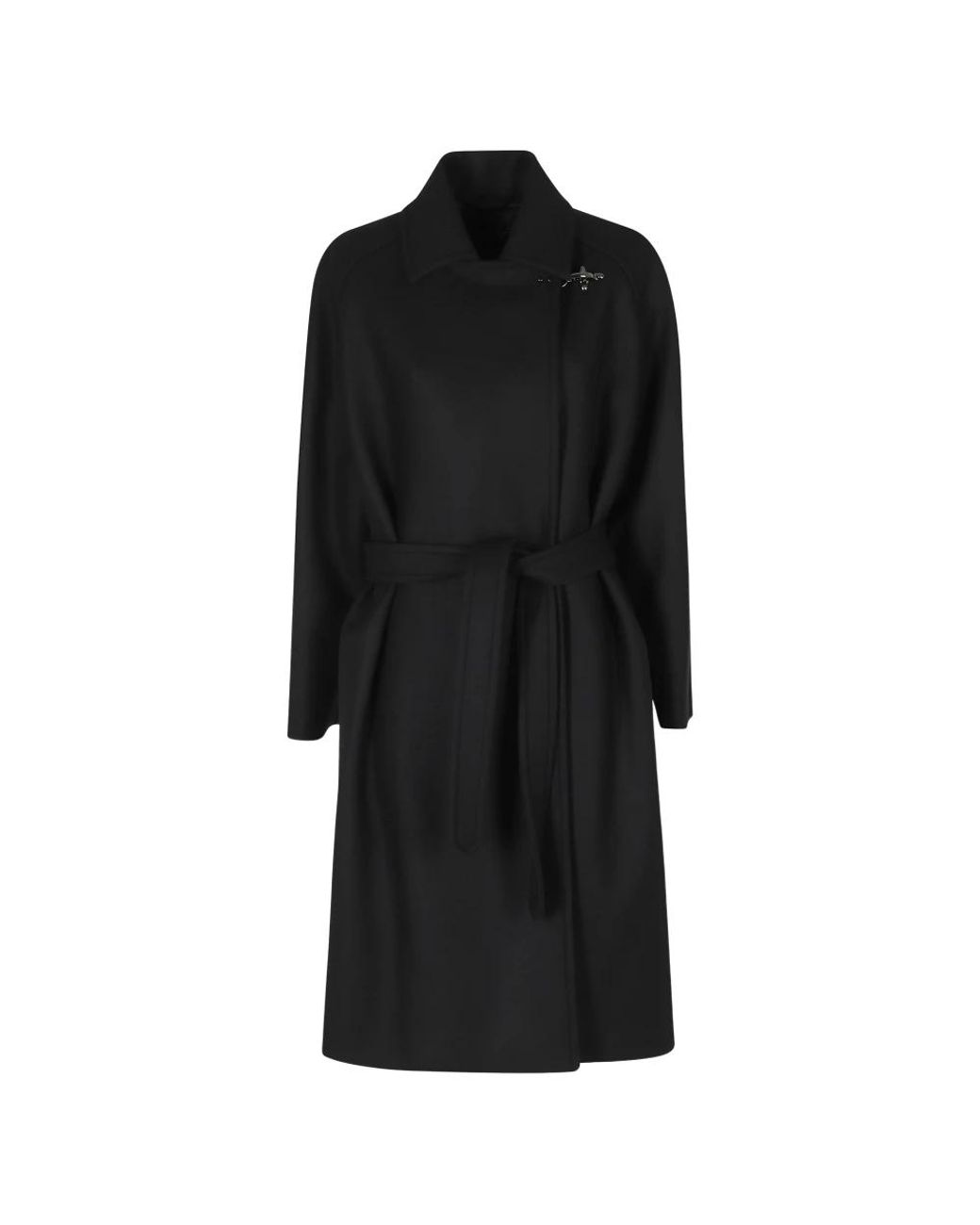 Fay Black Belted Coats
