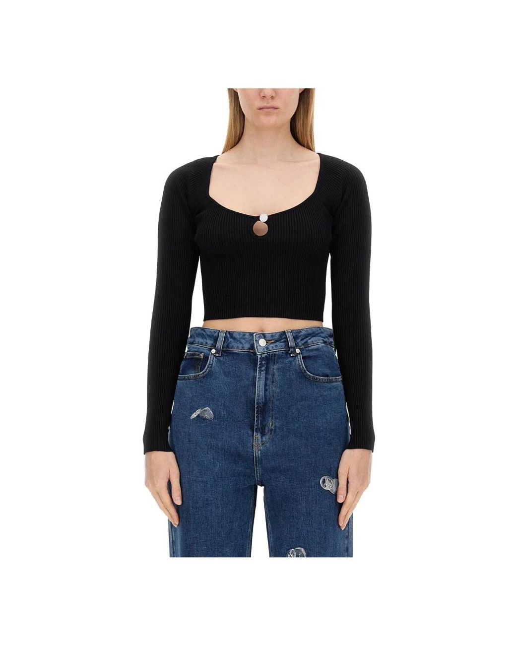 Moschino Black Long Sleeve Tops