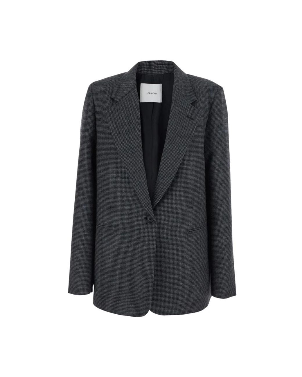 Grifoni Gestreepte Wol Blazer in het Black