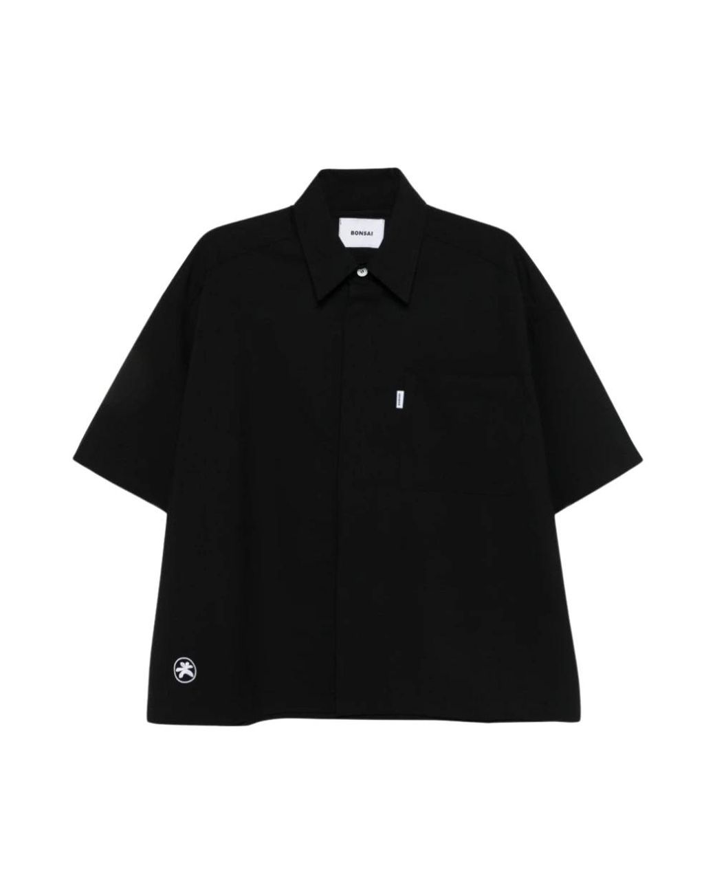 Bonsai Black Short Sleeve Shirts for men