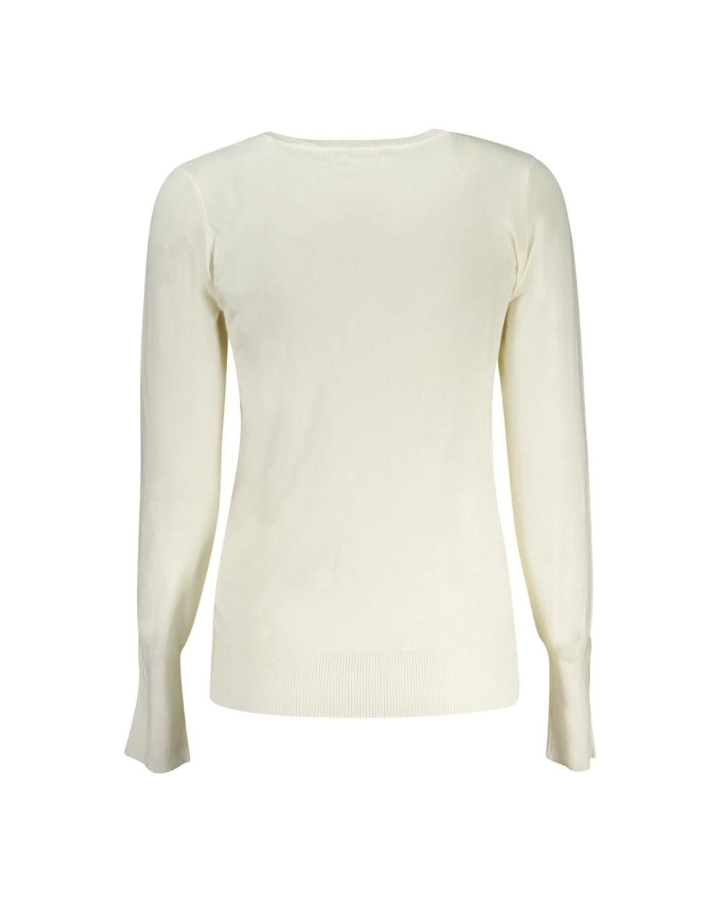 Guess White V-Neck Knitwear