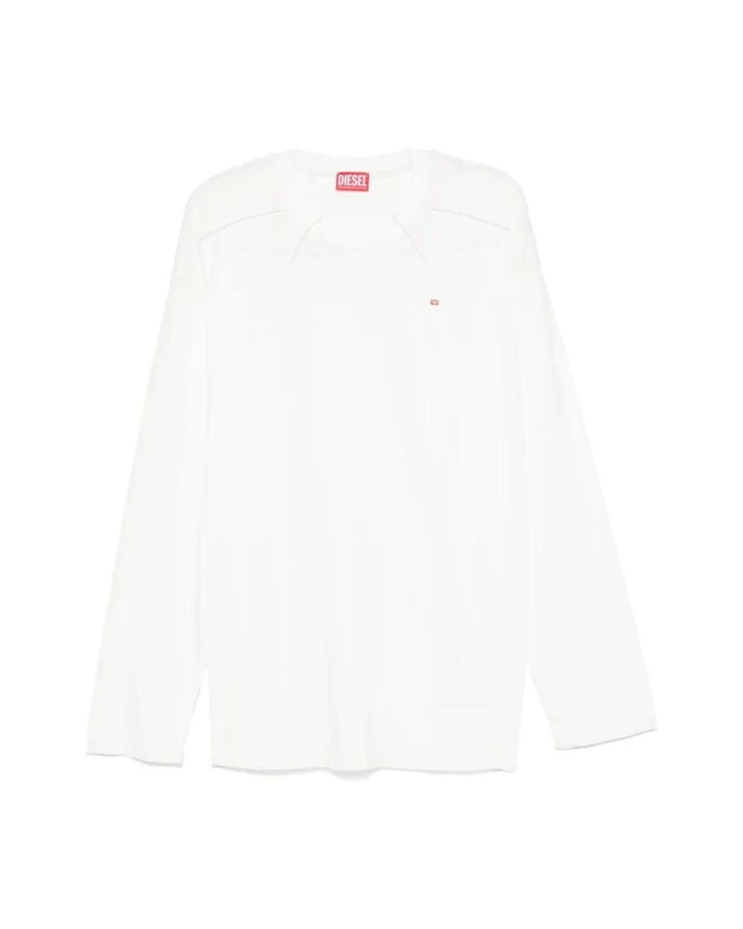DIESEL White Long Sleeve T-Shirts for men