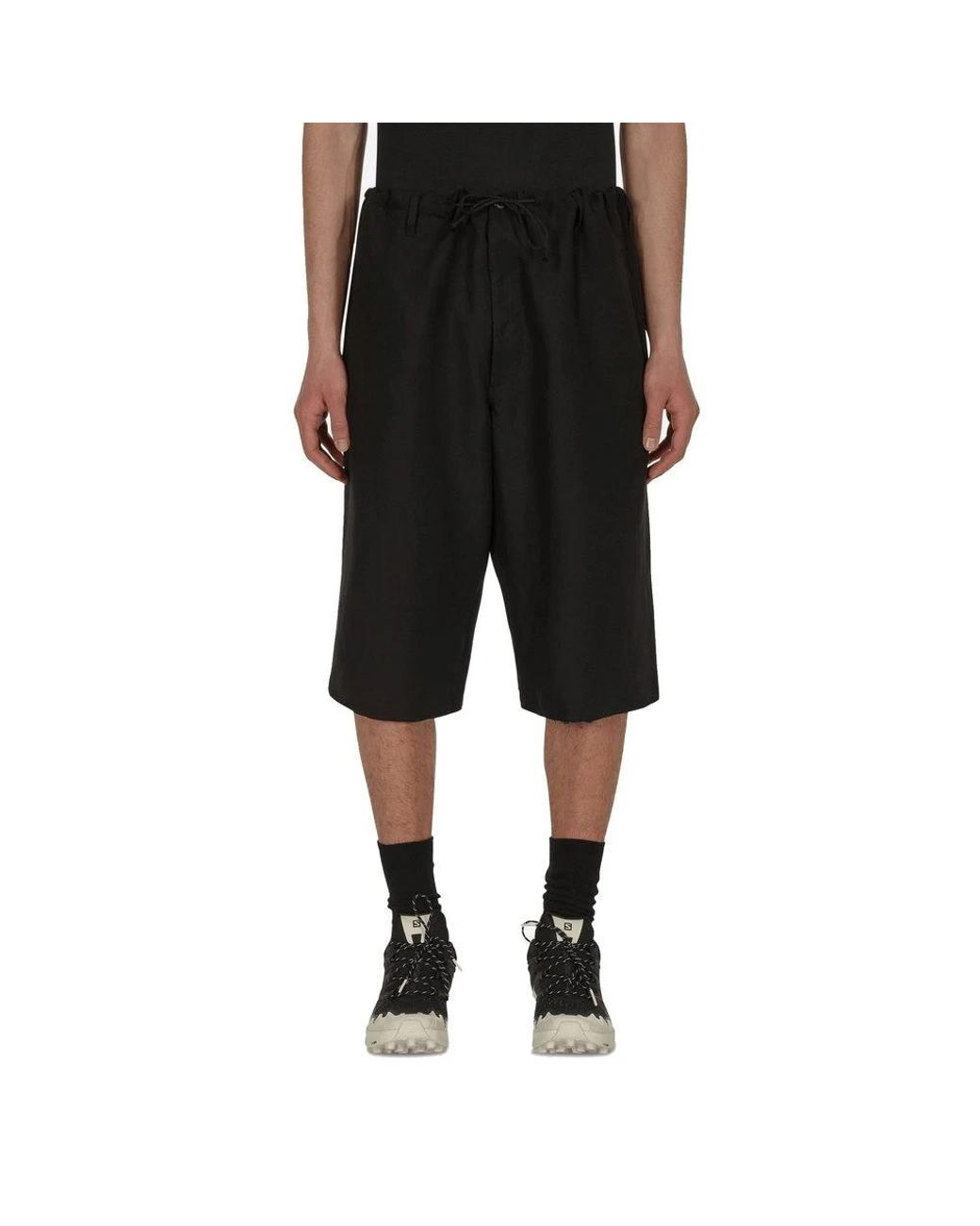 Maison Margiela Black Blend Linen Bermuda Shorts for men