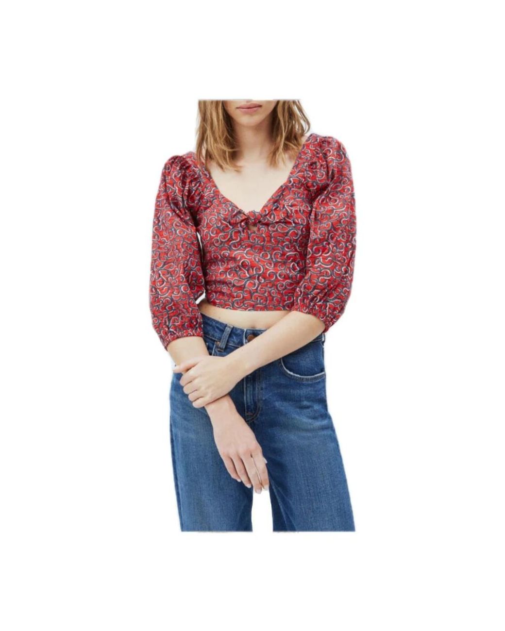 Pepe Jeans Overhemden ,Rood ,Blouses in het Red