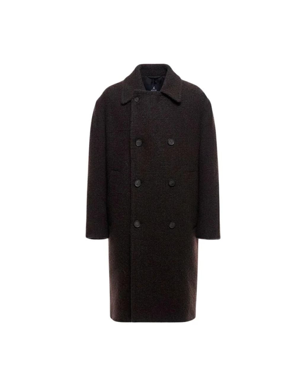 Hevò Black Double-Breasted Coats for men