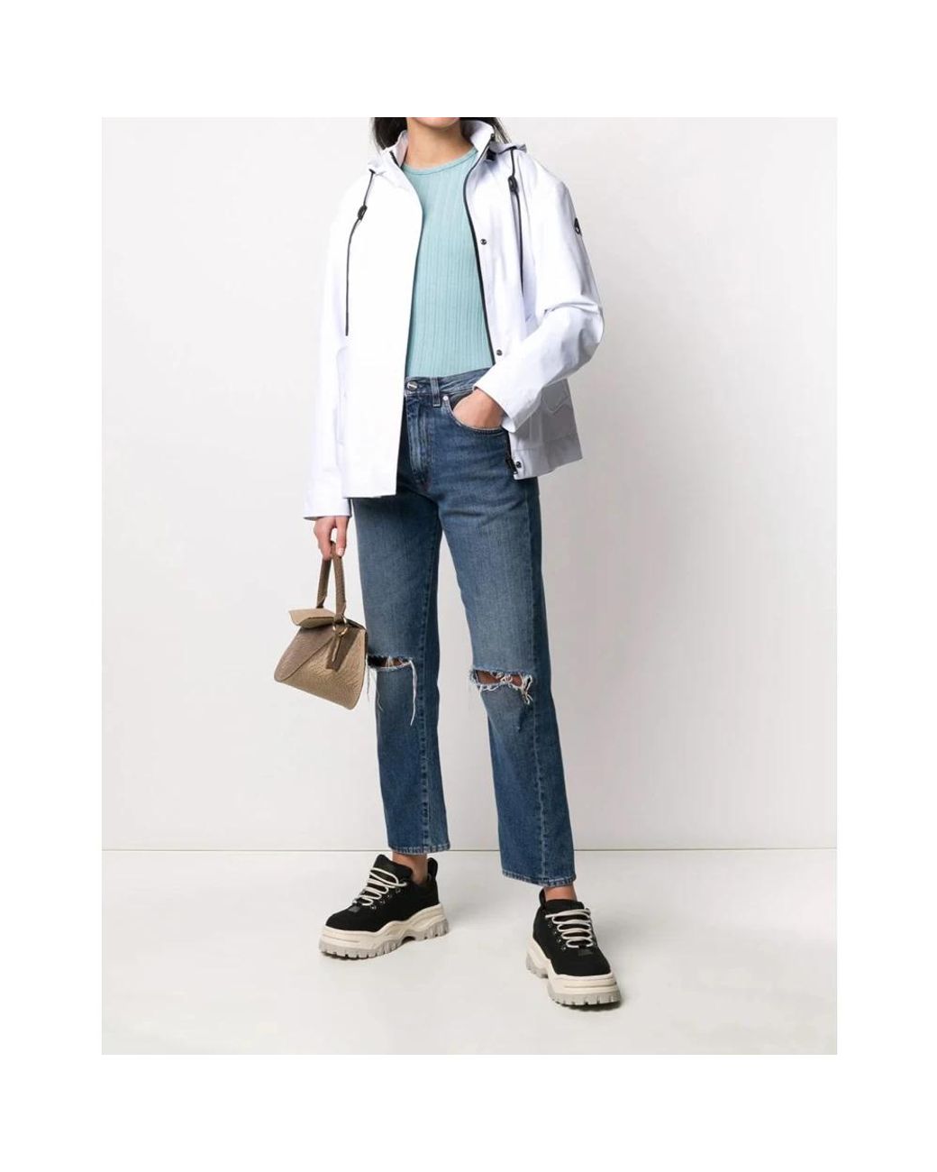 Moose Knuckles Blue Stilvolle e Logo Jacke