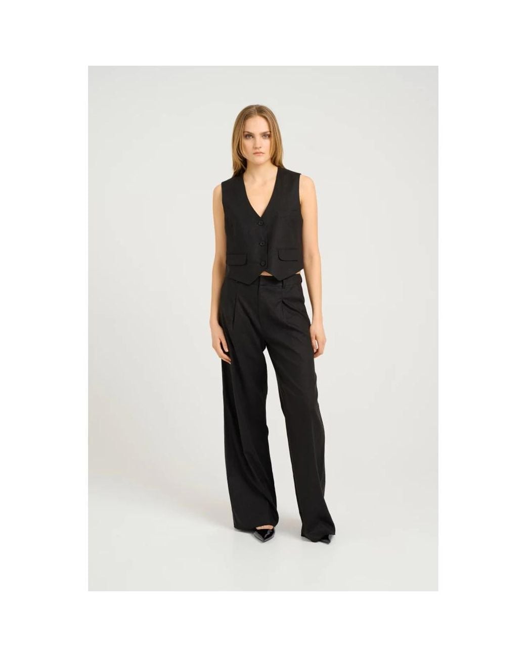 Gestuz Black Wide Trousers