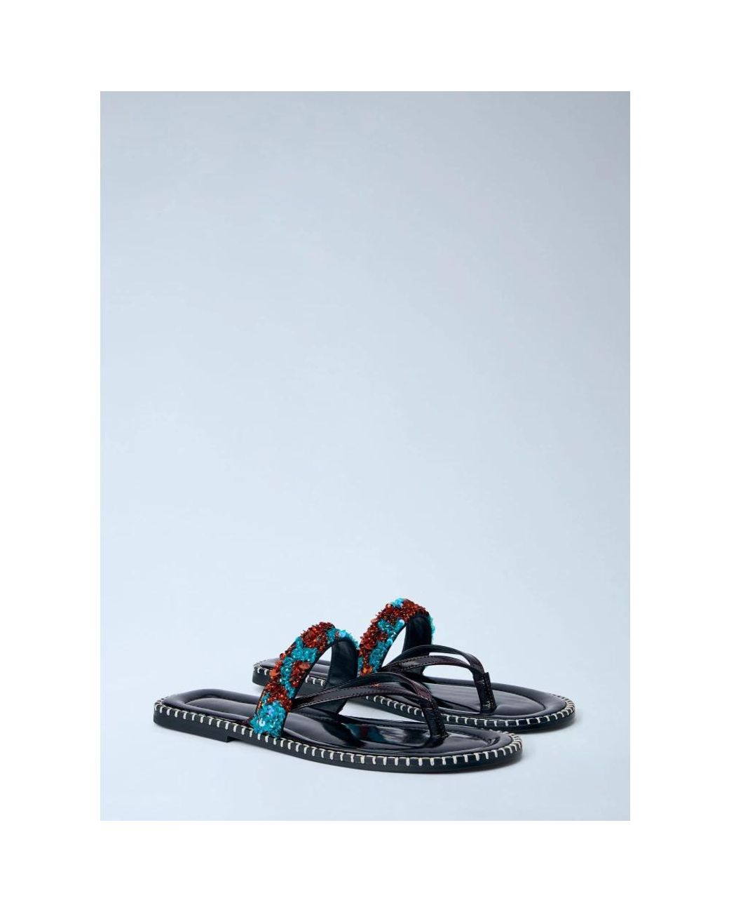 Dries Van Noten Blue Flip Flops