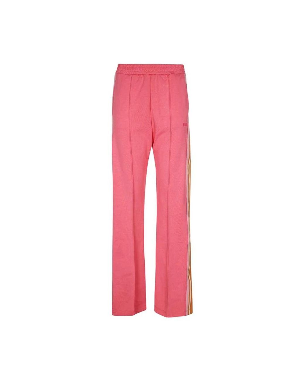 MSGM Broeken ,Roze ,Katoen Gestreepte Elastische Tailleband Trainingsbroek in het Pink