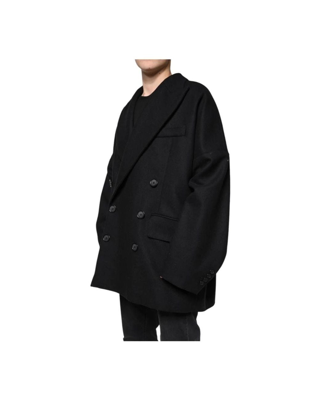 Dolce & Gabbana Black Double-Breasted Coats for men