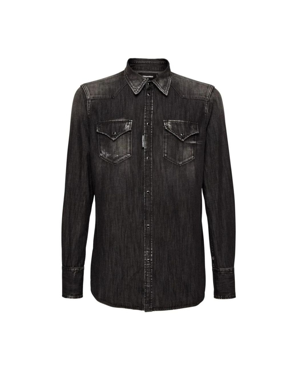 DSquared² Black Denim Shirts for men